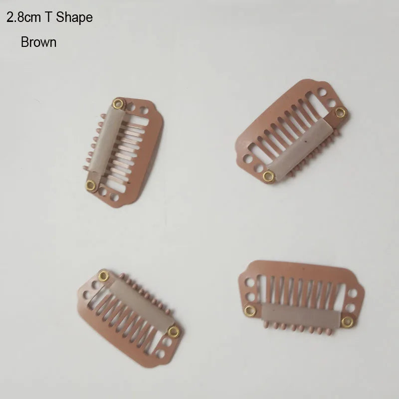 30pcs 2.3cm-3.6cm Hair Extension Clips Wig Clips For Human Hair Bangs Snap Hair Clips For Extensions Metal Comb For Closure