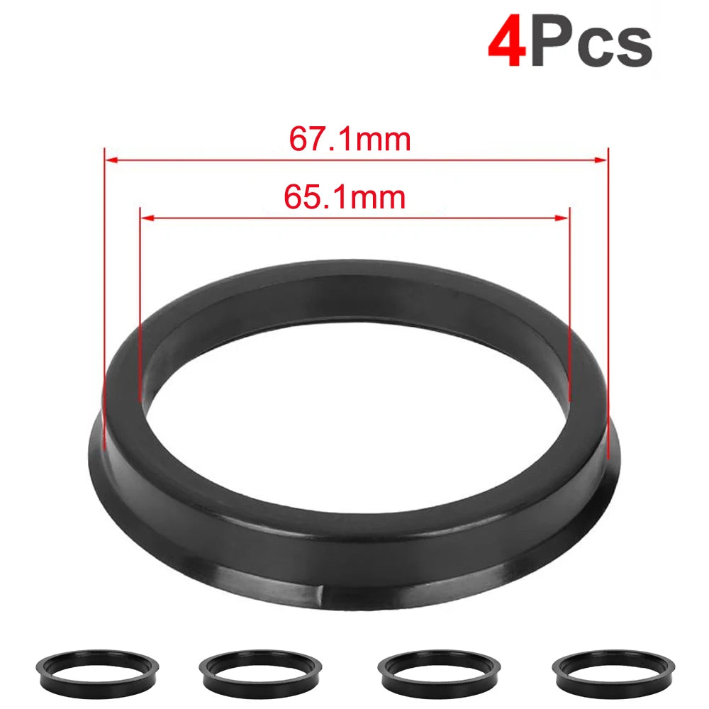 AUTCOAT 4Pcs/Set Automotive Car Plastic Wheel Hub Centric Rings Center Hubrings Bore 73.1-57.1 66.6-57.1