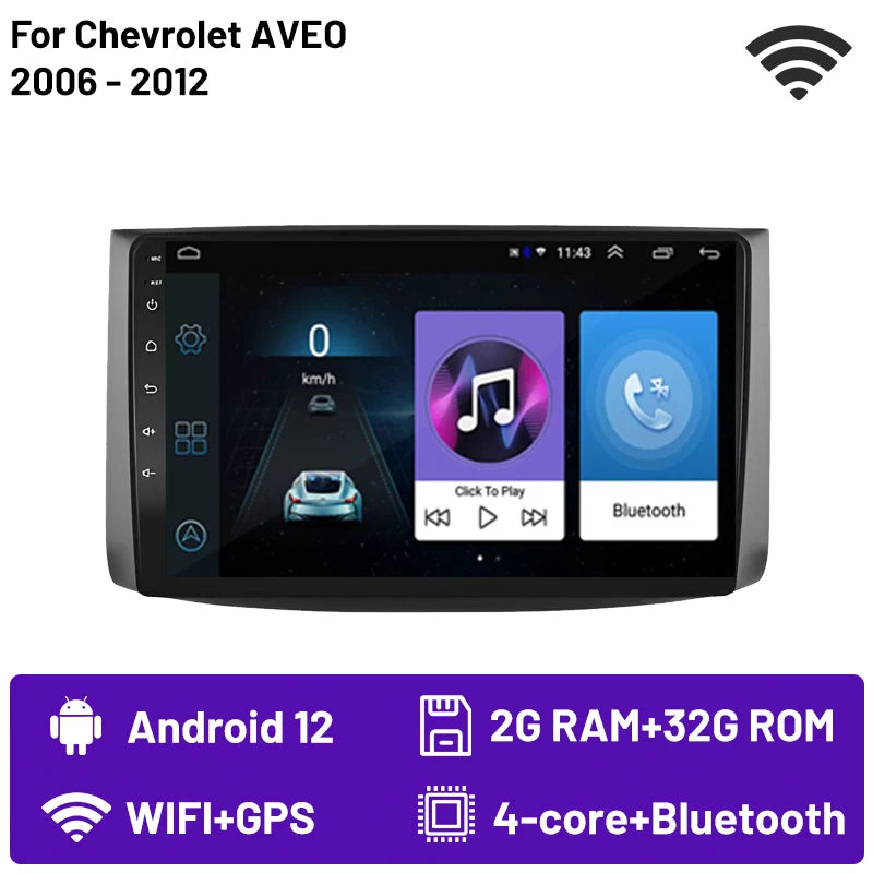 2din Android 15 Car Radio For Chevrolet AVEO T250 2006-2012 Carplay Android Auto Multimedia Stereo Player GPS Navi DSP HD Audio