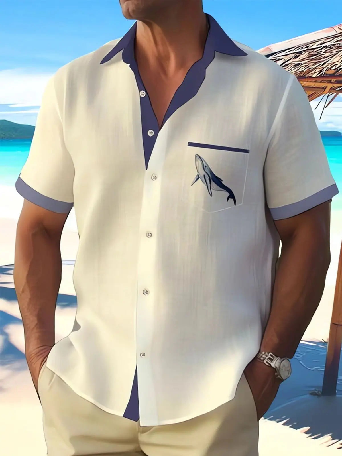 Men's shirts, button up shirts, casual shirts, spring and summer, printed short sleeves, daily, fashionable, comfortable