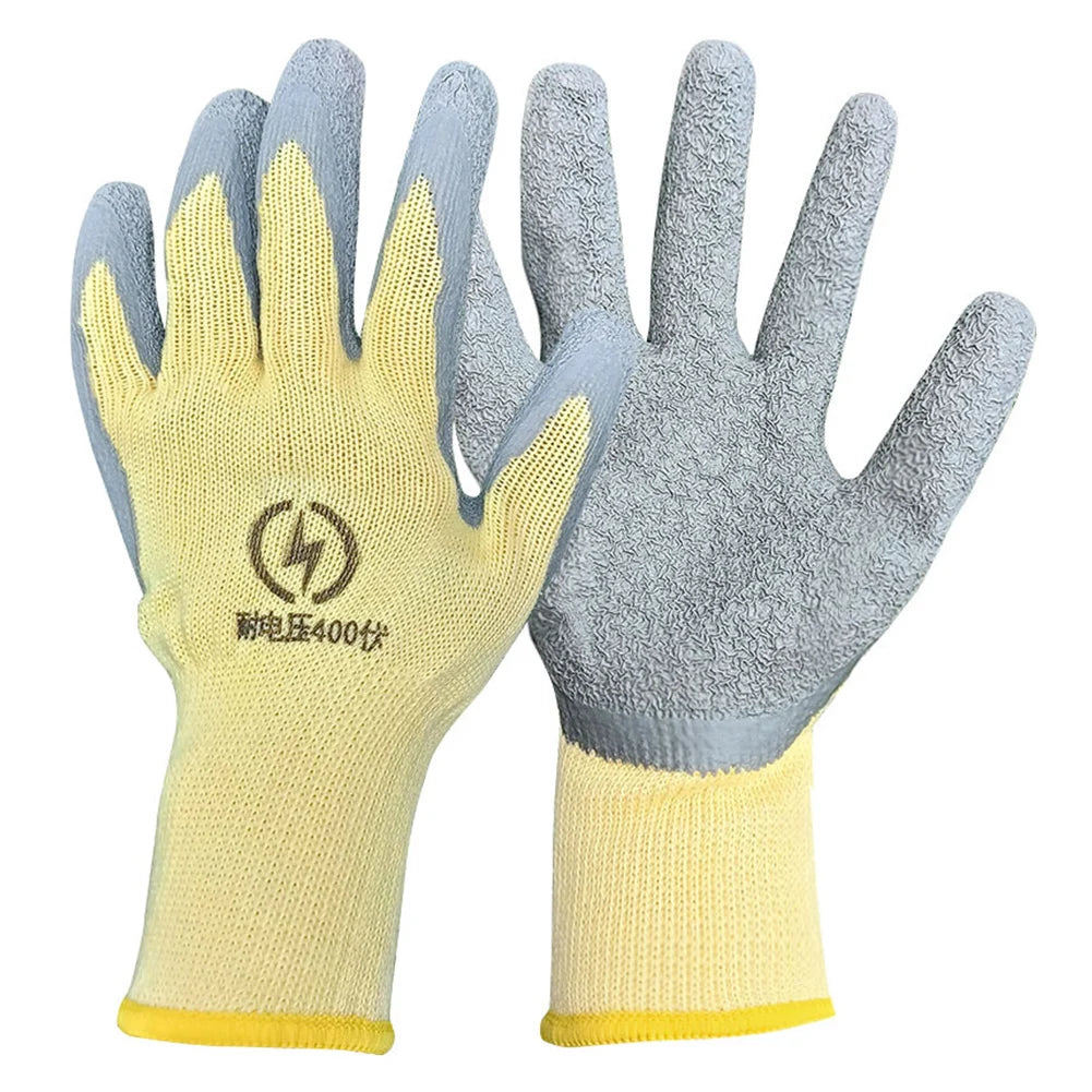 Blue Electrical Safety Gloves Insulated Natural Rubber Withstand 400V For Industrial And Electrician Use