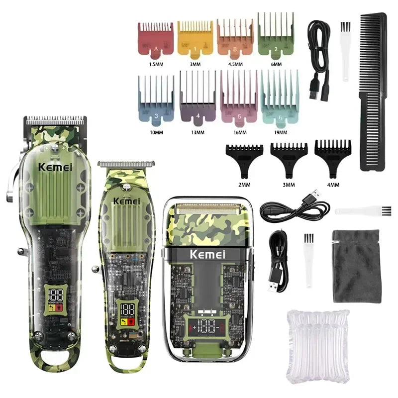 Kemei Hair Clippers Kit or Blade Rechargeable Electric Hair Trimmer Barber Professional Shaver for Men KM-1926 KM-1928 KM-TX7