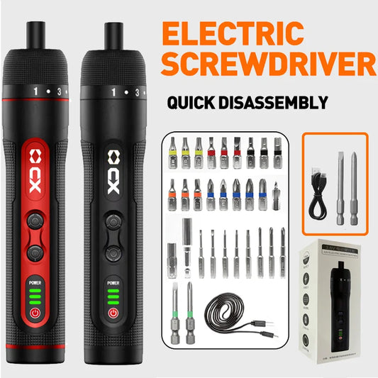 8-Speed Torque Cordless Electric Screwdriver Rechargeable 2000mAh Mini Drill 3.6V Power Tools Set Household Maintenance Repair