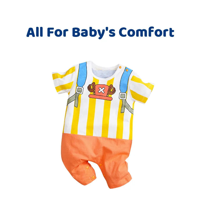 Newborn Clothing Handsome Anime Role Play Cotton Comfortable Soft Boys And Girls 0-18 Summer Short Sleeved Baby Jumpsuit