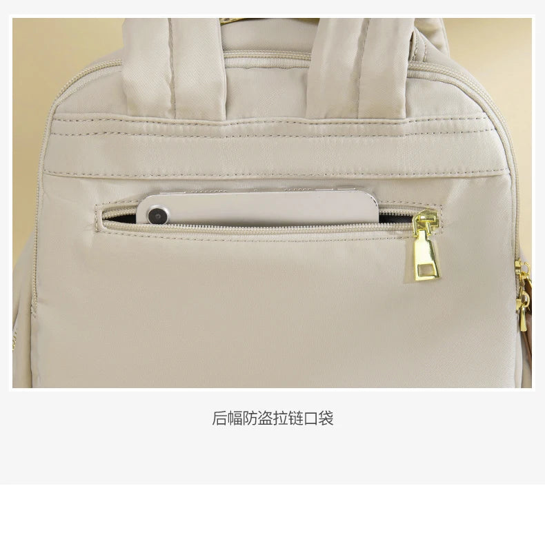 Luxury Laptop Backpacks for Women 15.6" Size Notebook Bag Large Cabin Space Business Travelbag Ladies Bookbags Big Zipper Pocket