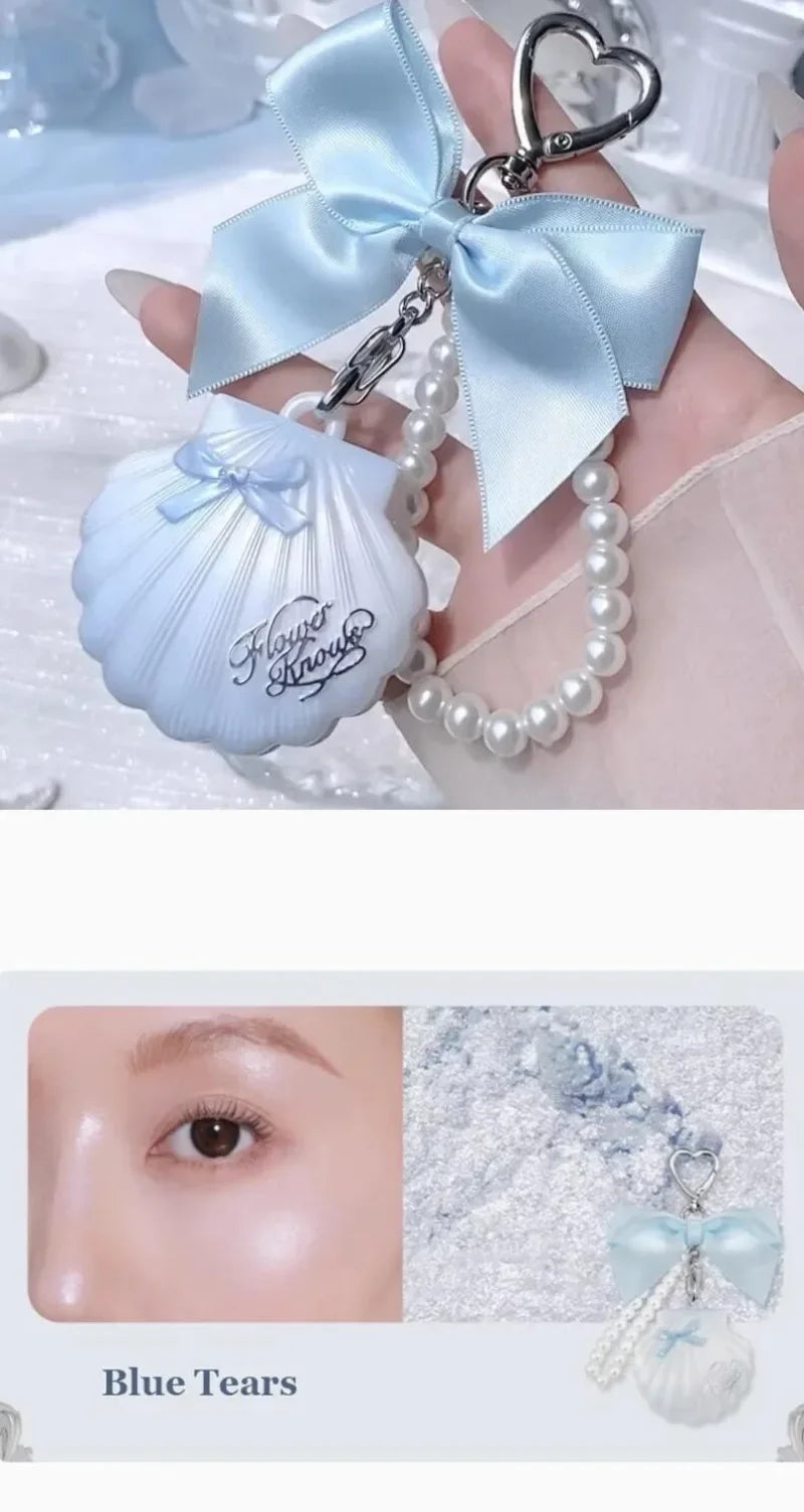 Flowerknows Shell Jewelry Gift Set Makeup Kit Full Professional Glitter Eyeshadow Palette Blush Baked Powder 10pcs Kits