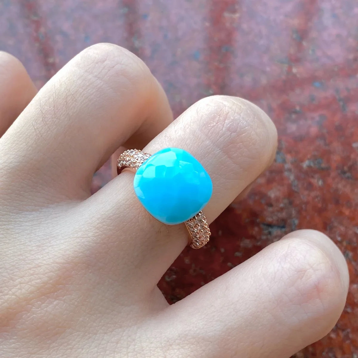 12.6mm   Ring Candy Style Zircon Ring Flat Pink Green Purple Crystal Ring For Women Candy Ring Fashion Jewelry Gift