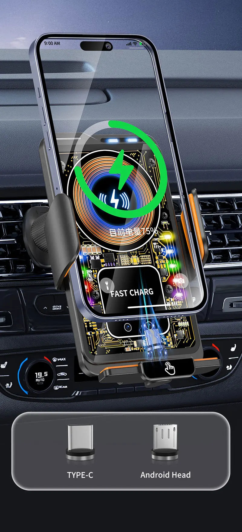 Car Phone Holder For AUDI A3 S3 8V 2014 2015-2020 Magnetic Wireless Charging Magsafe Dedicated Mobile phone stand Accessories