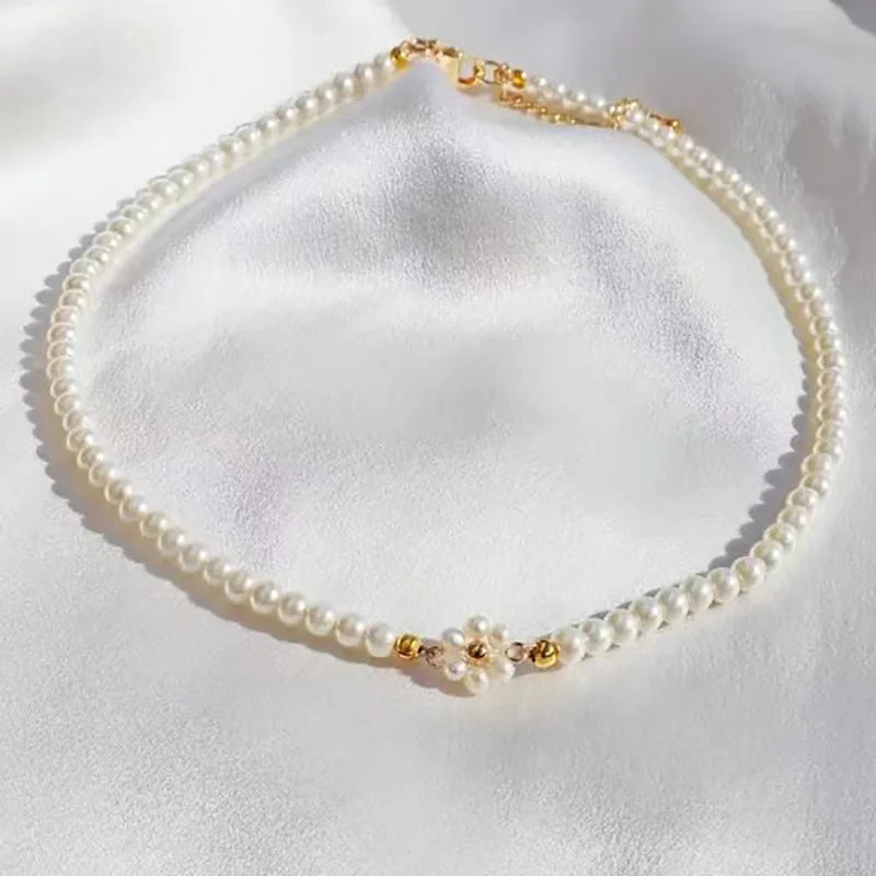 Fashion Rainbow Beads Choker Bohemian Handmade Imitation Pearls Necklace Women Charming Accessories 2022 New Trendy Jewelry