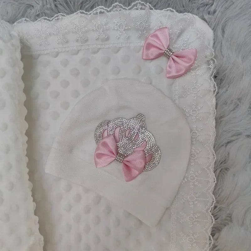 Ins Handmade Baby Swaddle Set Newbaby Gift Onesie Climbing Clothes High-end Gift Box Set Custom Newborn Baptism Clothes