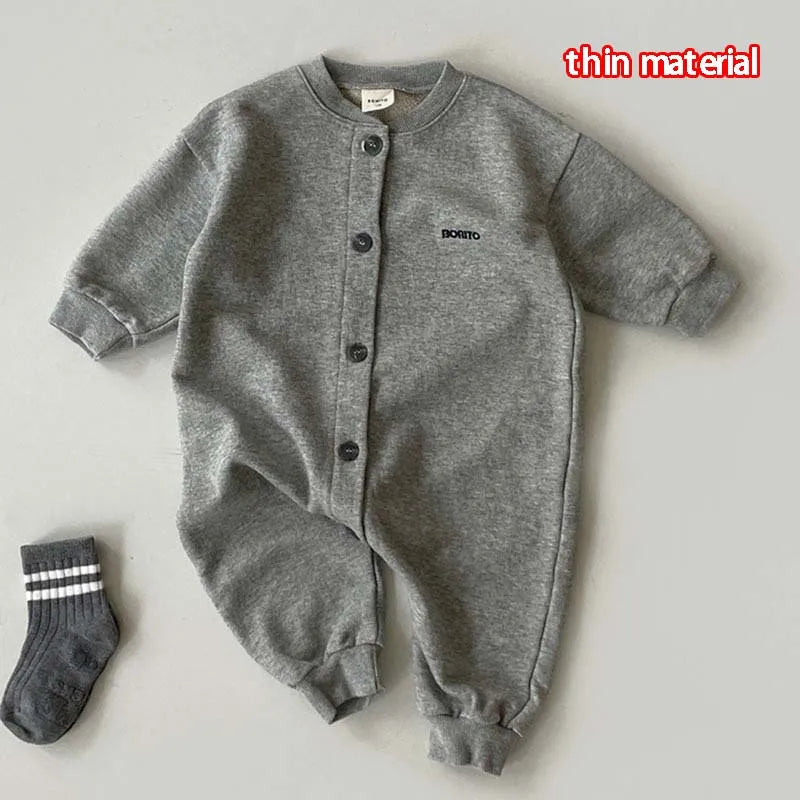 Autumn Winter Newborn Baby Clothes Letter Print Boy Romper Warm Infant Girl Soft Fleece Jumpsuit Pajamas 2023 Bodysuit for 0-24M