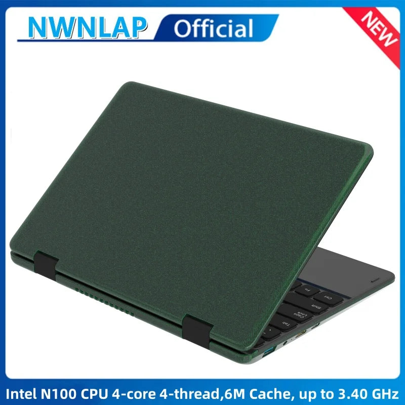 Green 2025 New 11" Touch Screen Intel Celeron N100  4 Core 4 Thread 3.4GHz  Laptop PC Cheap Win 11 Laptops Computer For Business