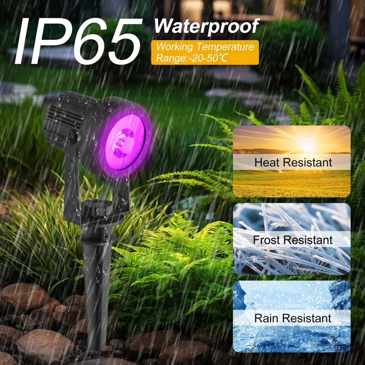 RGB/3000K/6000k Solar Garden Light Outdoor Solar Power Spotlight IP65 Waterproof Wall Light Lawn Lamp For Yard Lawn Walkway