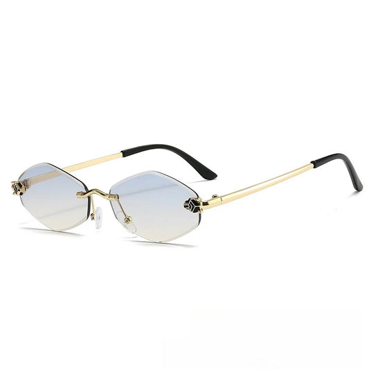 Popular Fashion Women Men Shades Rhombus Sun Glasses Female Male Summer Traveling UV400 Rimless Sunglasses Lentes De Sol Mujer