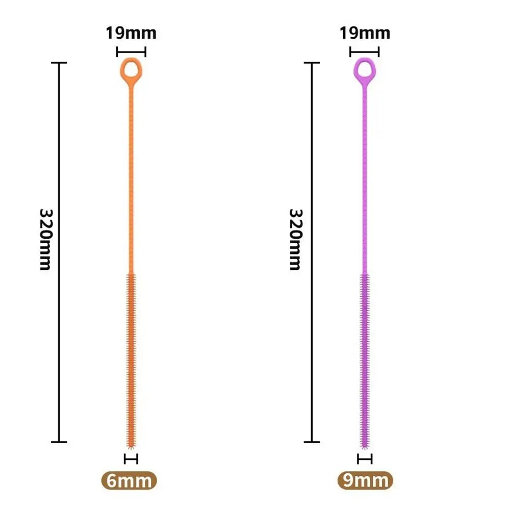 32cm Extended Version Silicone Straw Brush 6mm 8mm Thick Silicone Extra Long Brush Bendable Bottle Brush for Pacifier