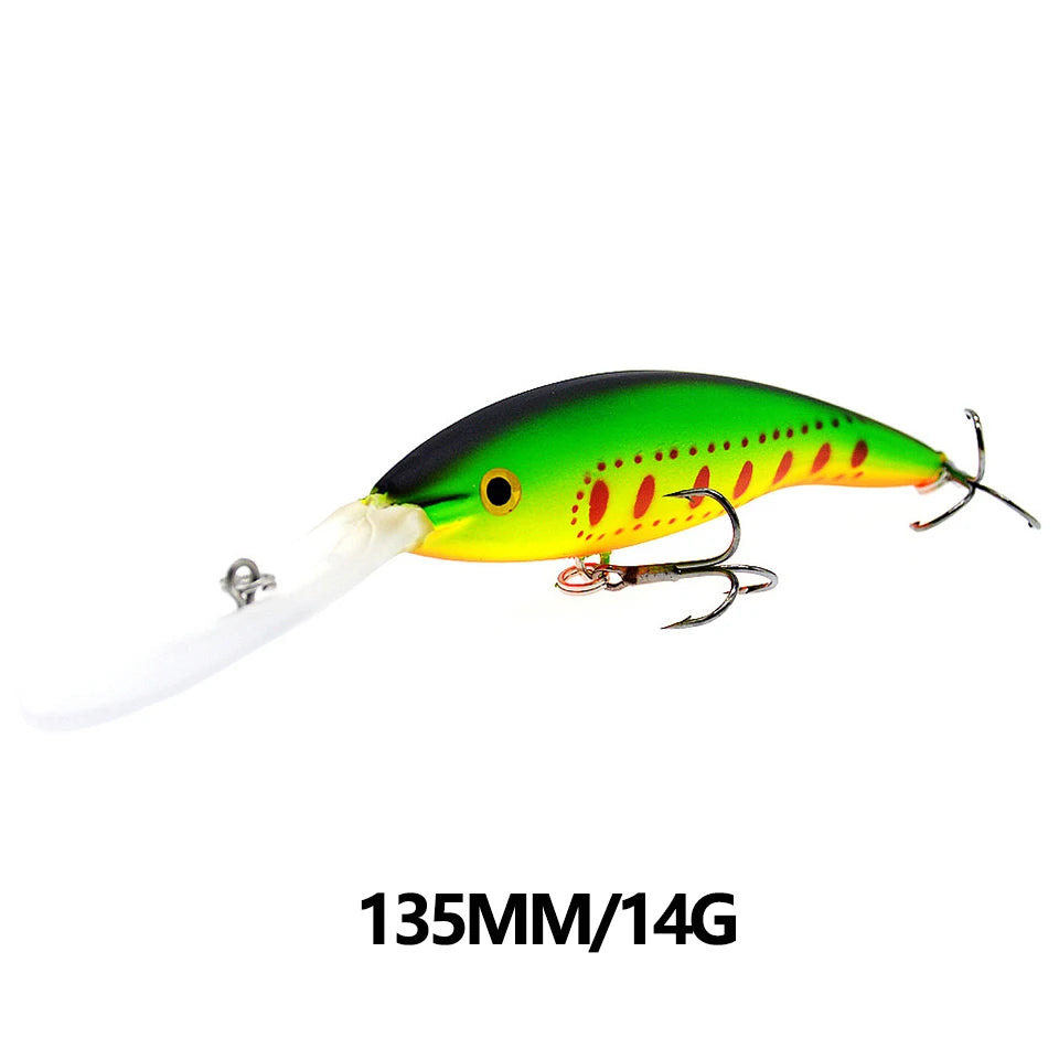 1PCS 14/20G 135/155MM Minnow Fishing Lure Wobbler Artificial Bionic Fish Swimbait Deep Tail Dancer Super Diving Hard Bait