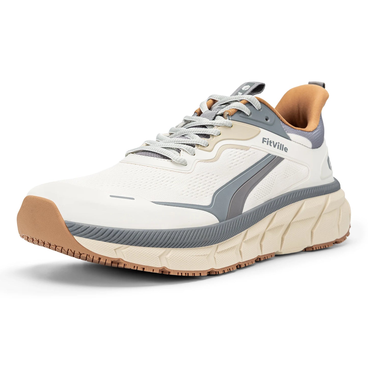FitVille Extra Wide Men's Running Shoes Breathable Causal Sneakers Cushioned Sports Jogging Shoes for Men Non Slip Arche Support