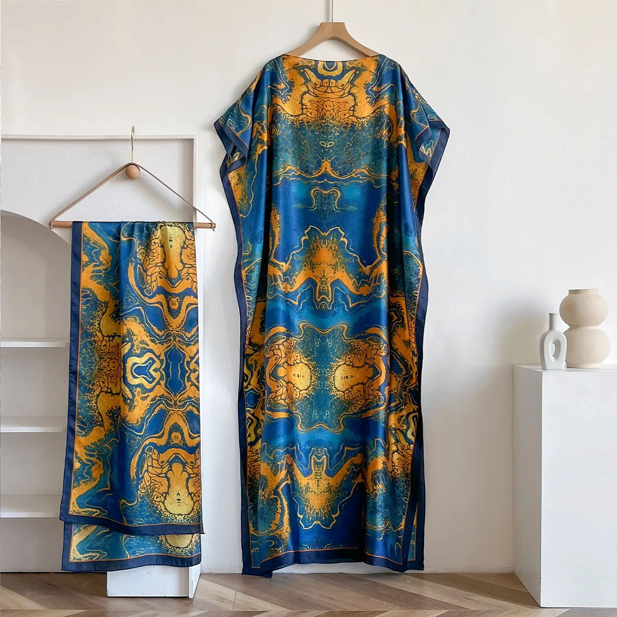 Summer Beach New Fashion African Dresses For Women Elegant Printed Muslim Lady Long Hijab Kaftan Dress Oversize Kuwait Abaya