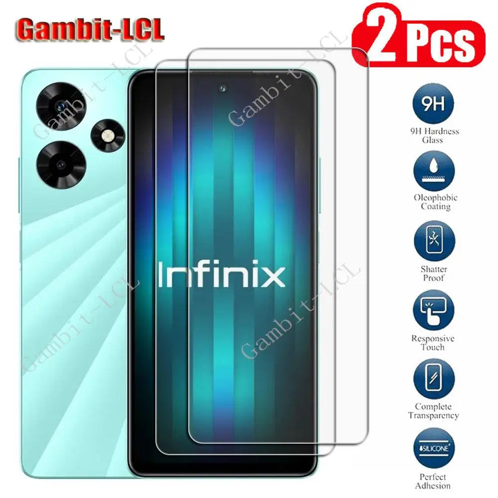 2PCS 9H HD Original Tempered Glass For Infinix Hot 30 6.78" InfinixHot30 Hot30 X6831 Screen Protection Protector Cover Film