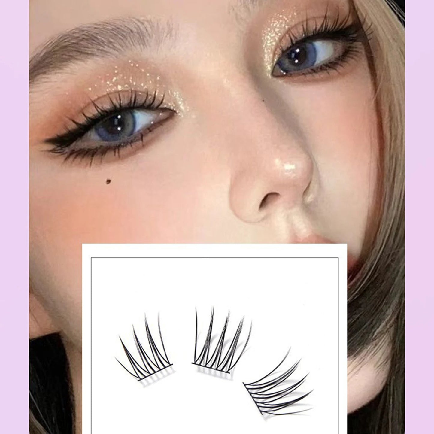 Natural lashes extension for professionals makeup 12 Cluster Eyelashes heat bonded premades volume Segmented Wispy Manga Lash