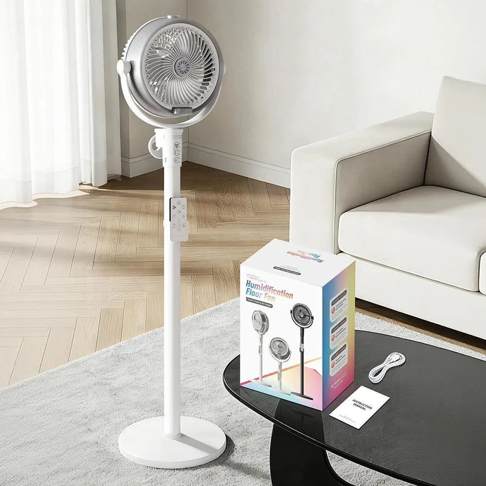 3 In 1 Smart Remote Control Humidifier Floor Fan,Multifunctional Oscillating Standing Desktop Circulating Fan,4 Speed Adjustable
