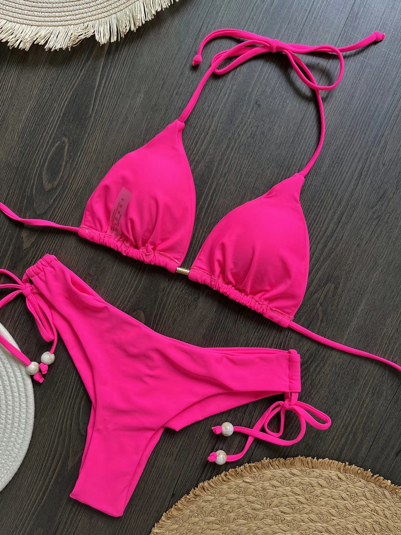 2026 Sexy Folds Bikini Set Solid Micro Bikinis Women Swimsuit Female Triangle Swimwear Beach Wear Bathing Suit