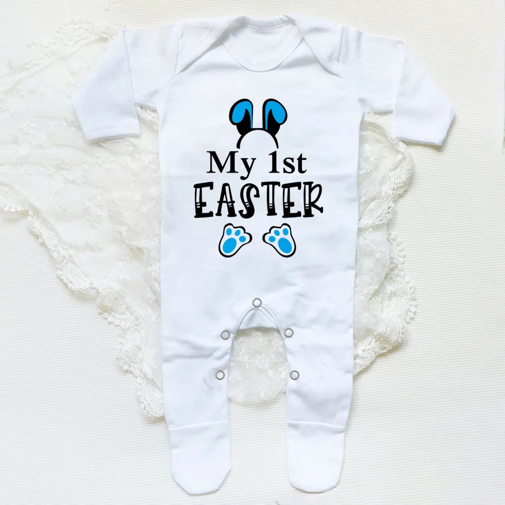 My First Easter Print  Baby Sleepsuit Newbron Babygrow Sleepsuit Baby Girl/ Boy Clothing Infant Easter Day Present  Bodysuits