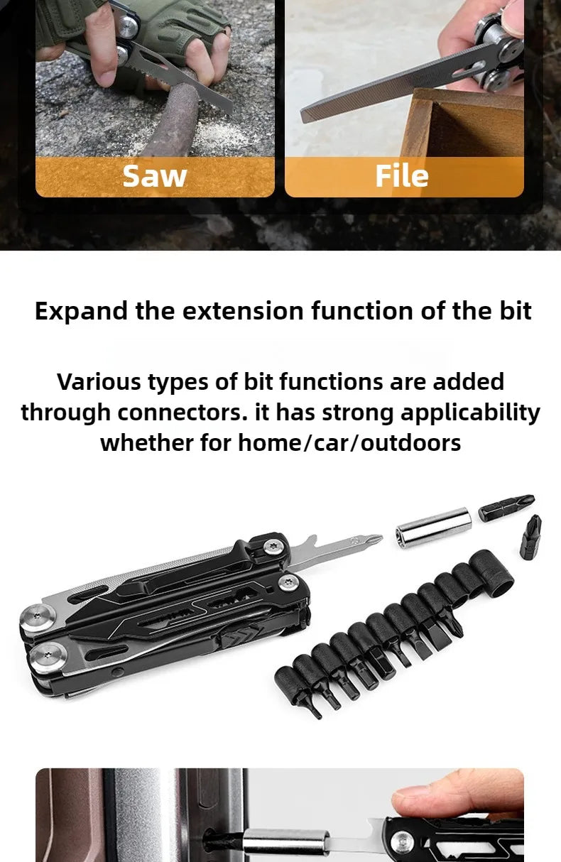 Outdoor Camping Folding Tool Pliers Organizer Opening Jars Bottles Tool Pliers Multi Purpose Pockets Hand Tools Electrician