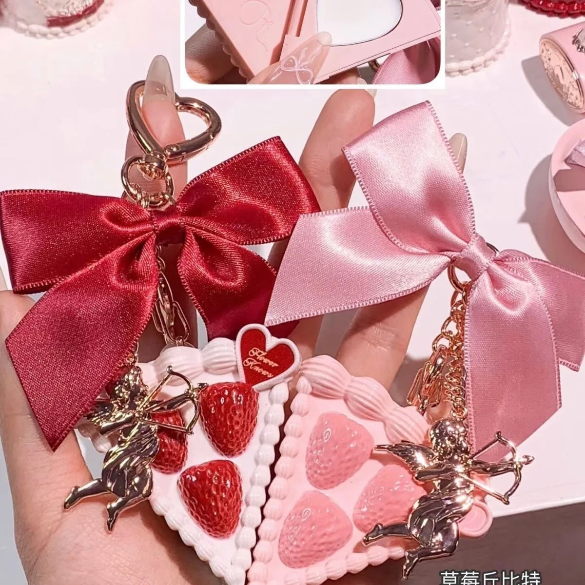 Flower Knows Strawberry Rococo Series Makeup Set Glitter Matte Eyeshadow Palette Blusher Power Velvet Lipstick Kit Perfume Set