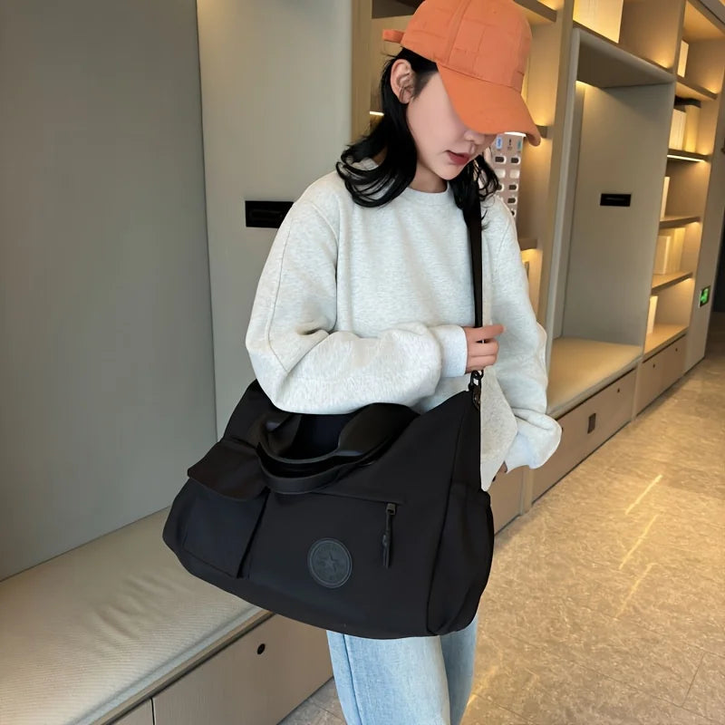 [Large Capacity Travel Tote] Large Capacity Travel Tote Bag, Lightweight Luggage Carry-on, Gym Bag with Shoulder Strap