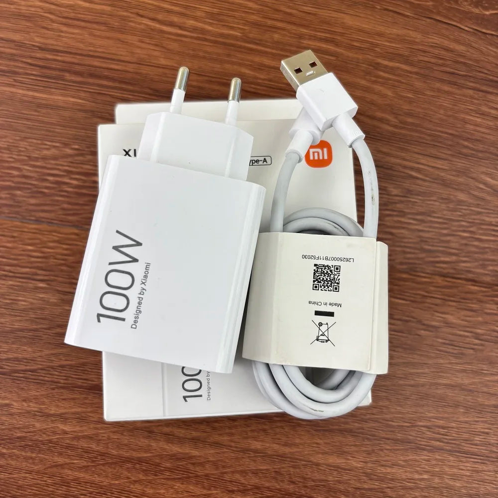 Xiaomi 100W HyperCharge Combo Type-A Power Adapter 1M 6A Turbo Fast Charging Cable for MI 17 15 Ultra 14 13 Redmi K90 80 Pro Max
