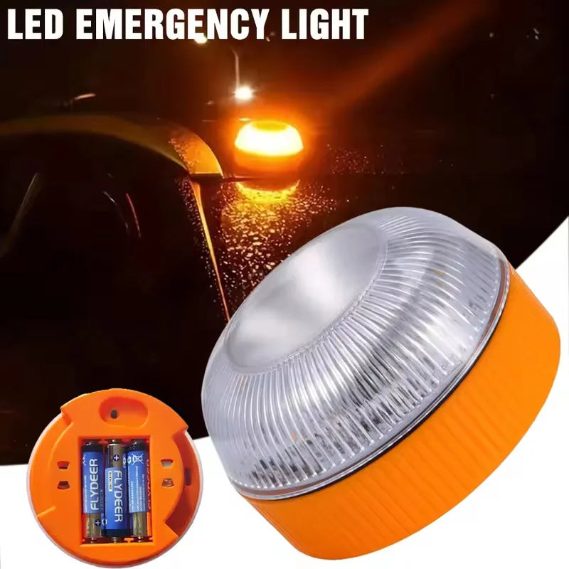 1/2pc Magnetic Flashing Yellow Emergency Lamp Safety Alert Light need AAA Battery Power for Outdoor Camping Road Safety Light