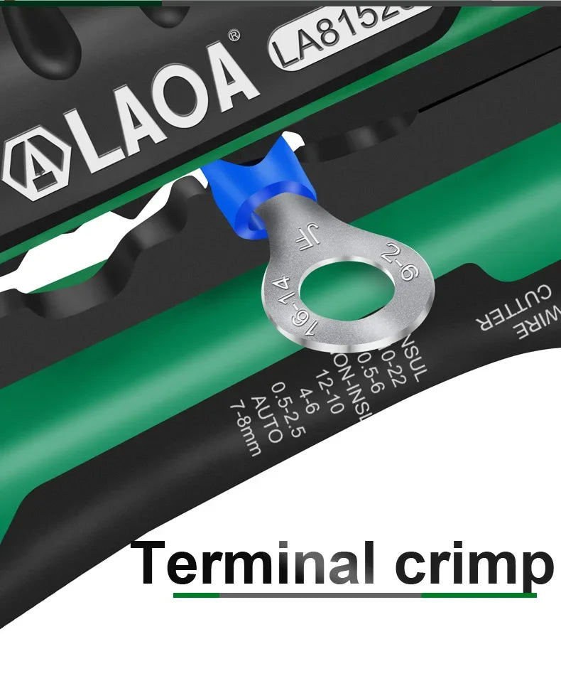 LAOA  Automatic Wire Stripper with Built-in Springs New Type Electrician Cable Cutting Tool Crimping  For Electrician Crimpping