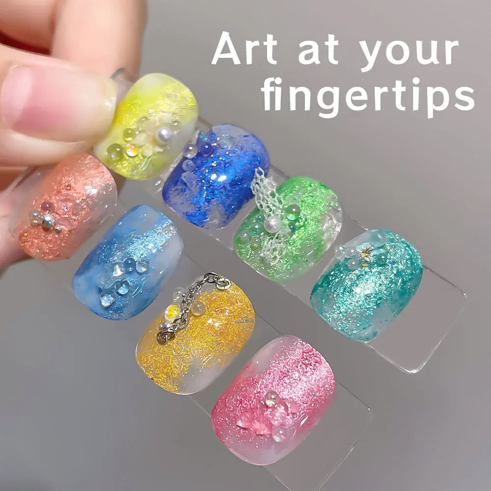 15/36 Color Pearlescent Watercolor Set,Easy-Blend Metallic Shimmer,Solid Paint for Nail Gel/Cat Eye Polish, DIY nail art Kit