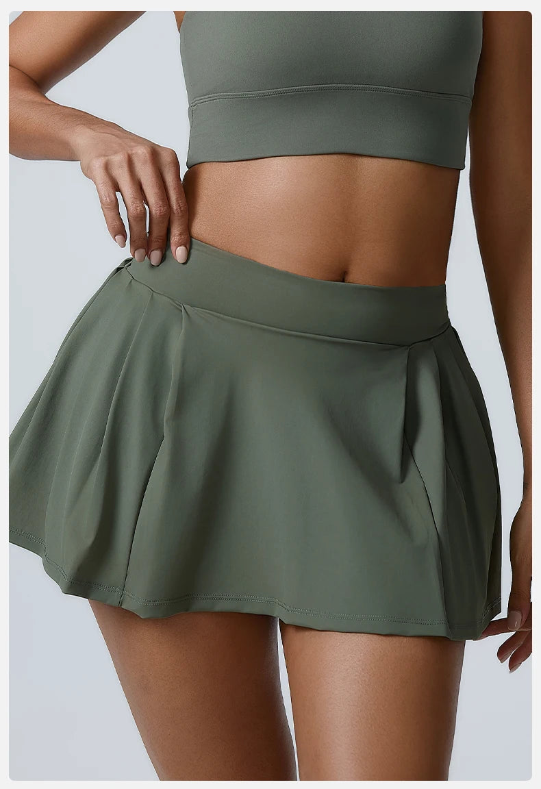 Women Shorts Sports Skirt High Waist Golf Tennis Skirts Gym Fitness Training Running Yoga Skirt Athletic Workout Outdoors Skort