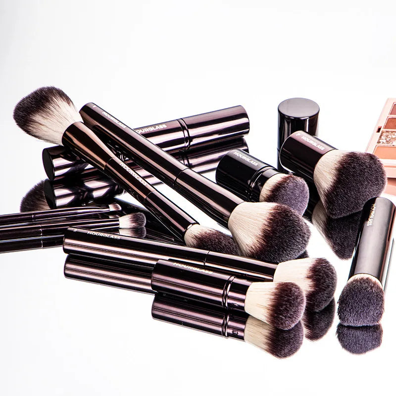 HOURGLASS Full Set Makeup Brushes - Powder Blush Foundation Eyeshadow Concealer Lip Brush - Cosmetic Brush Kit for Face And Eyes