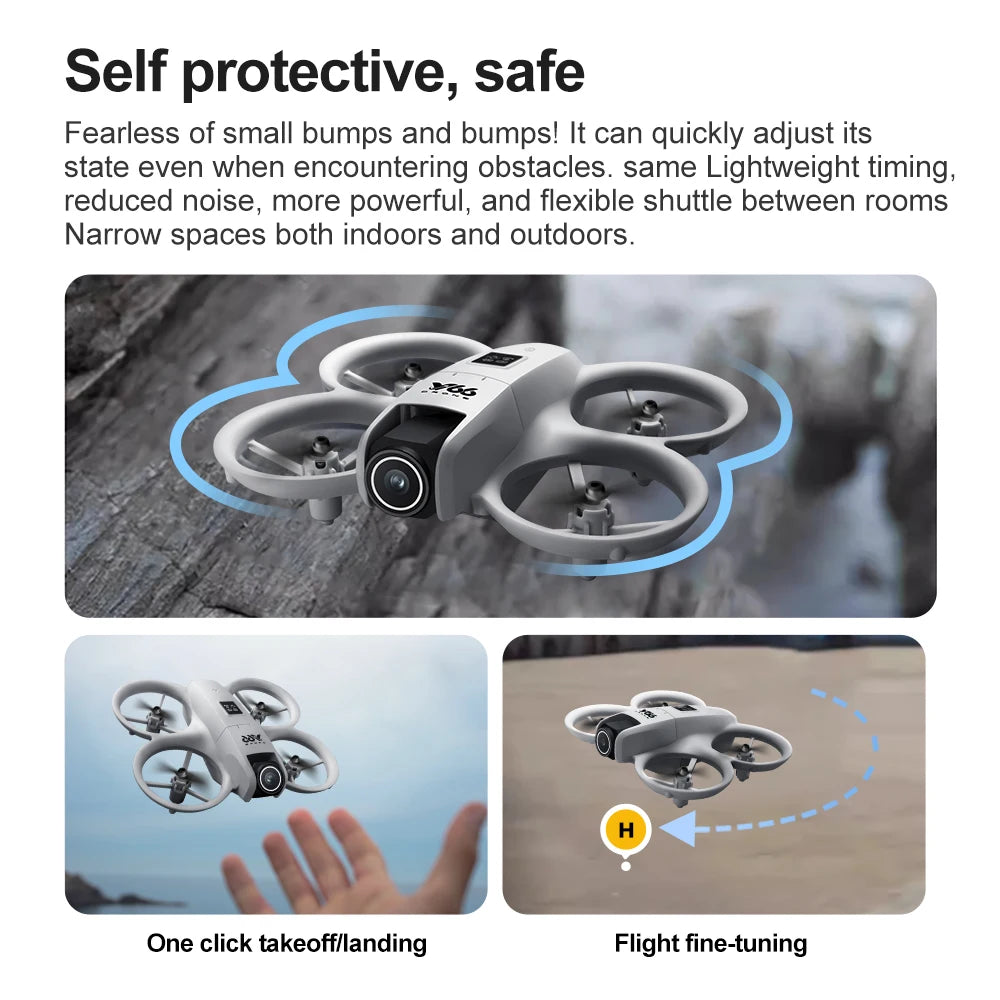 V66 Mini Drone With Camera 8K HD WiFi FPV Drone Obstacle avoidance Pocket Remote Control Helicopter Quadcopter Gift For Kids Toy