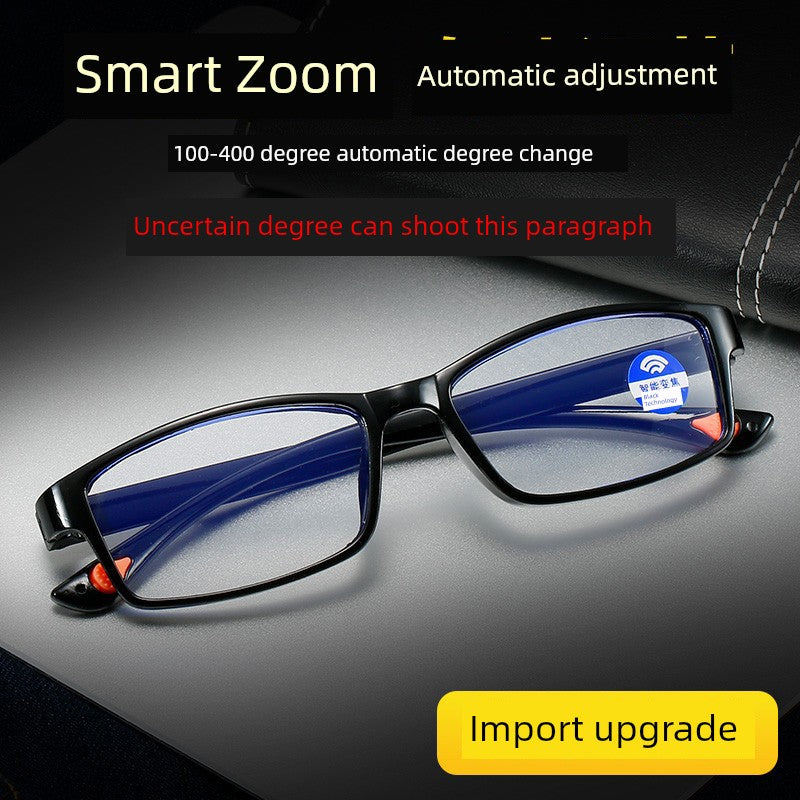 Middle-Aged and Elderly Reading Glasses Men's Dual-Use Anti-Blue Light Multi-Focus Smart Zoom Multi-Function Presbyopic Glasses Ladies