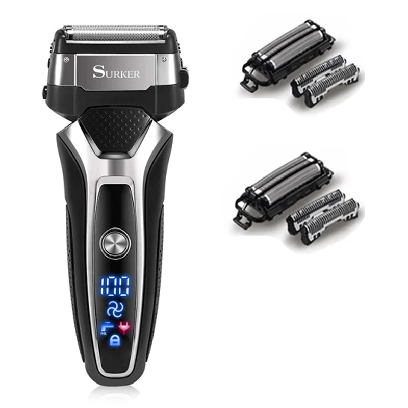 Turbo two speed wet dry rechargeable electric shaver foil set male USB face beard electric razor for men body shaving machine