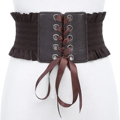 Women Wide Corset Belt Waistband Female Elastic High Waist Bandages Girdle Belts for Coat Dress Shirt Feminin Ceinture Corsets