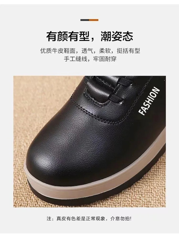Ladies' Little Leather Shoes 2025 Spring and Autumn New Style Anti slip and Wear resistant Fashion Trend Casual Shoes