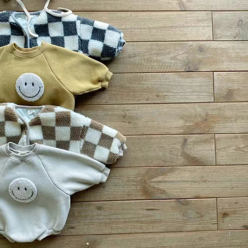 2024 Autumn Winter Plush Baby Coats Baby Thicken Lamb Plush Cotton Jacket For BoysGirls Outdoor Windproof Baby Winter Clothes