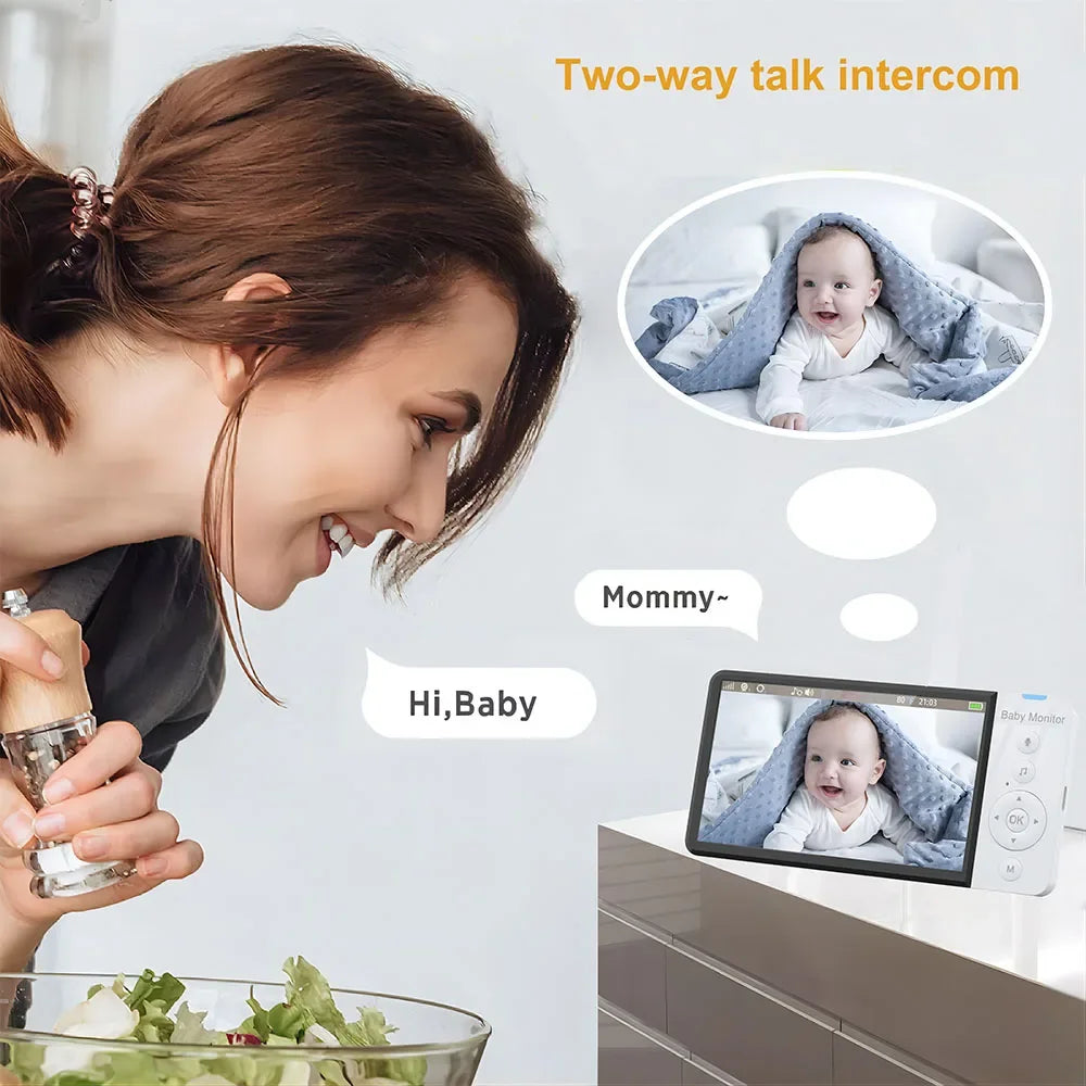Baby Monitor Scurity Potection Cmera for Kids 5"IPS Screen 5000mAh Battery Night Vision 2-Way Audio Video Child Camera