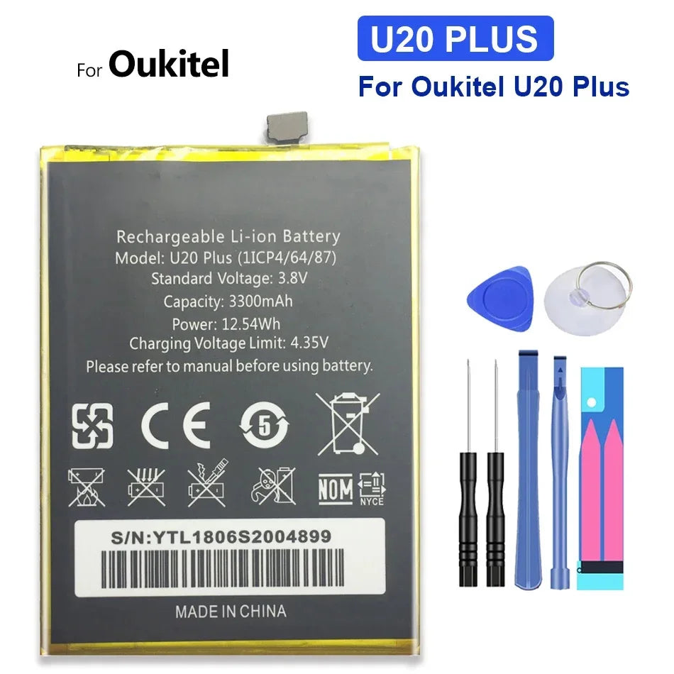 Battery for Oukitel U25 U20 U16 U15 U11 U7(pro Plus MAX) U22 U18 U10 C21 C18 C17 C15 C12 C11 C5 S70 Pro C25 C10 C8 C4 C2 S80 S77