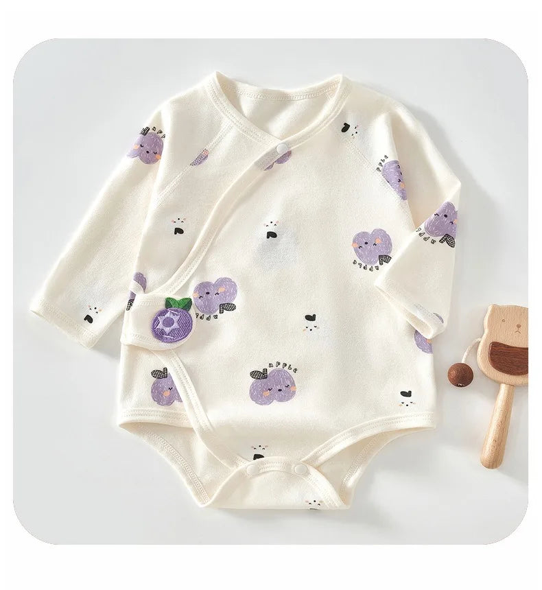 Ircomll 2 pcs Spring and Autumn Newborn Bodysuit Cotton Long Seeve Clothes Infant Clothing Pajamas Overalls for Girls&Boys 0-6M