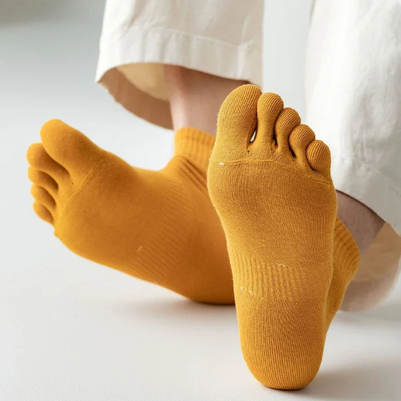 Men's Five Finger Ankle Sport Socks Cotton Breathable Mesh No Show Socks with Toes Fashion Sweat-absorbing High Quality Sokken