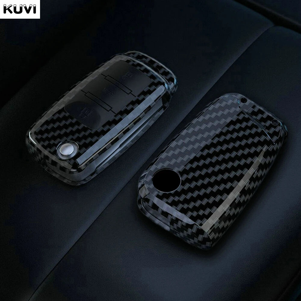 Carbon Fiber ABS Car Key Case Cover Shell For VW Volkswagen Polo Tiguan Passat Golf 7 MK Jetta Skoda Kodiaq Superb Octavia Seat