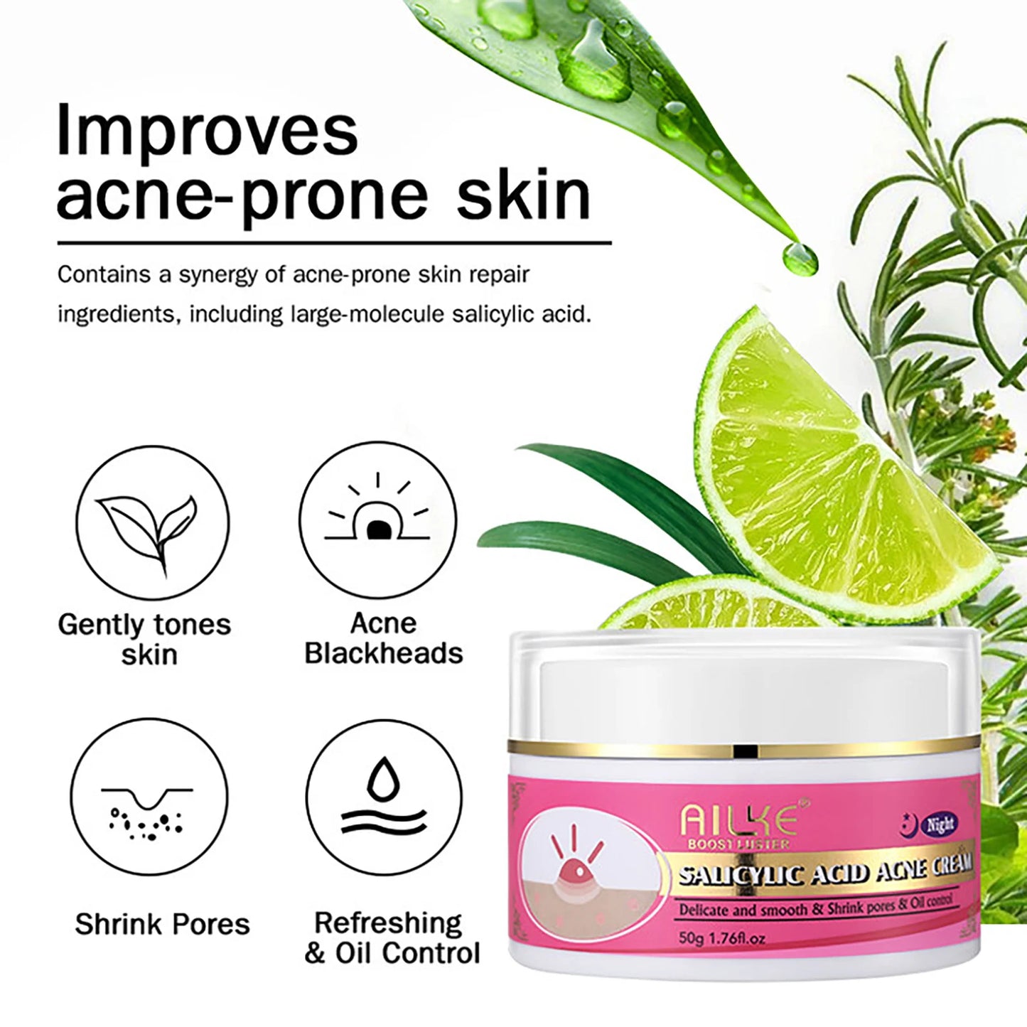 AILKE Natural Whitening Skin Care Set For All Skin Types, Remove Stubborn Acne, Dark Spots Kit, Reduce Melanin, Pigmentation