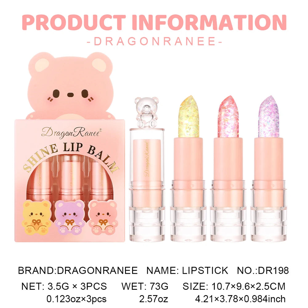 Three Lipstick Sets in a Box That Enhance Complexion, Moisturize, Hydrate, Are Waterproof, Do Not Fade, and Do Not Transfer to Cups. Beginner Lipstick Set