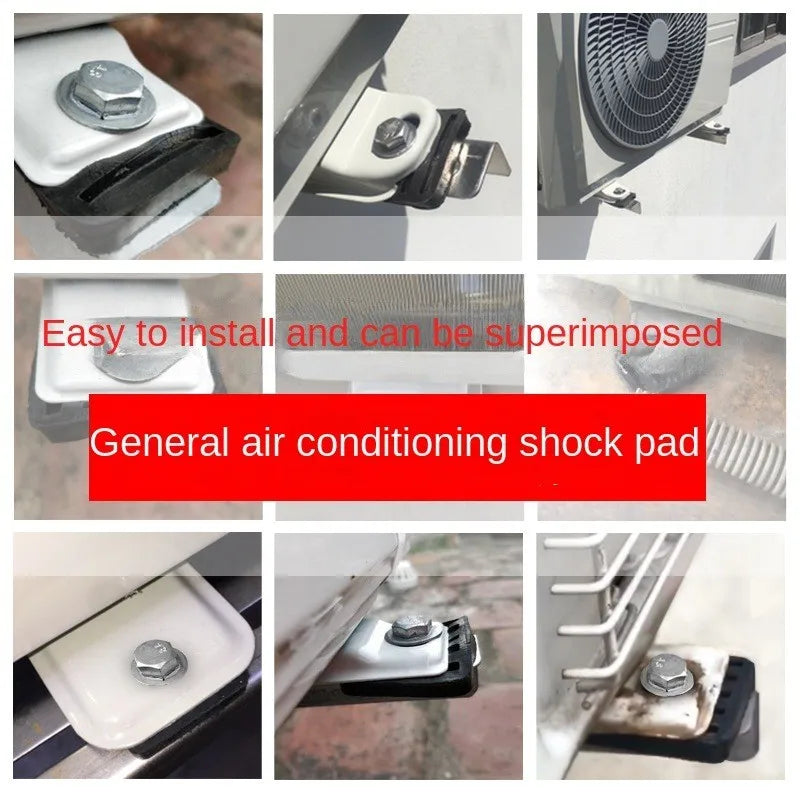 4Pcs Rubber Mount Shock Absorption Anti Slip Durable Anti Vibration Pad for Balcony Air Conditioner Outdoor Unit Outdoor Roofs